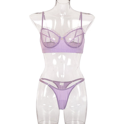 New Women Lace Mesh Eyelash Lace Sling Sexy Lingerie